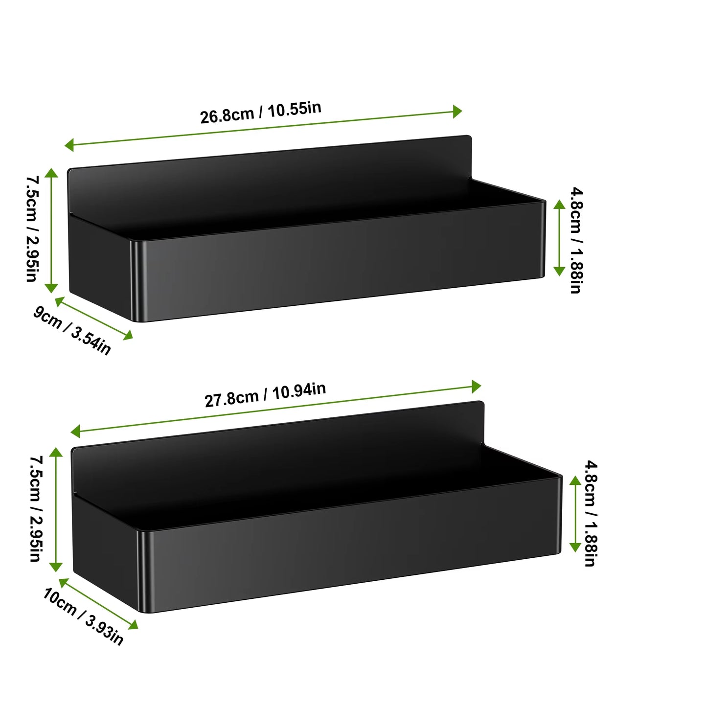 Magnetic Fridge Shelves Black White Spice Storage Rack Space Saving for Cabinet on the Side of Refrigerator Kitchen Organizer