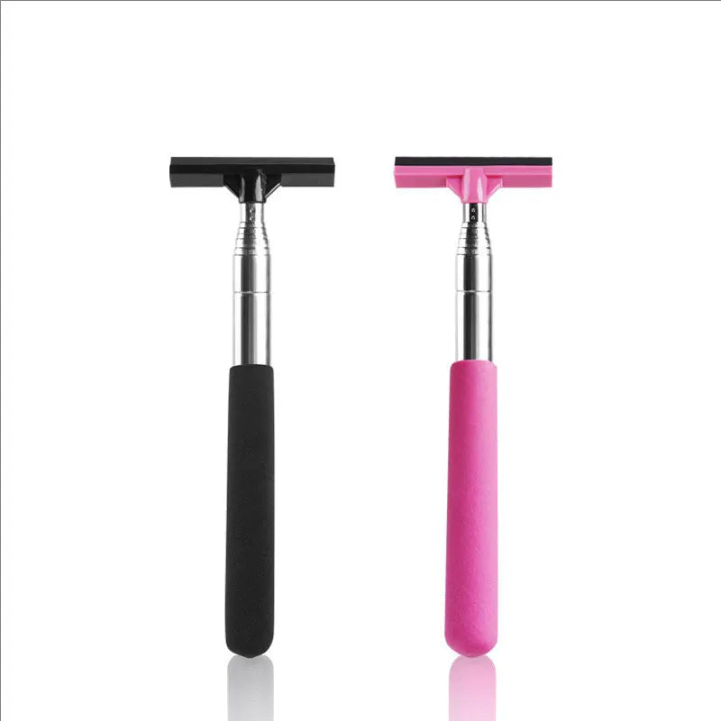 Car Rearview Mirror Wiper Stainless Steel Telescopic 98Cm Retractable Layered Brush Head Auto Mirror Wash Cleaning Brush Wiper