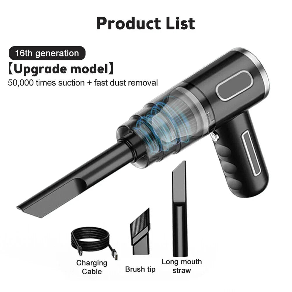 For Car Home Mini Vacuum Cleaner Sweeping Robot 14500Pa Automatic Car Auto Cordless Home Wireless Mini Portable