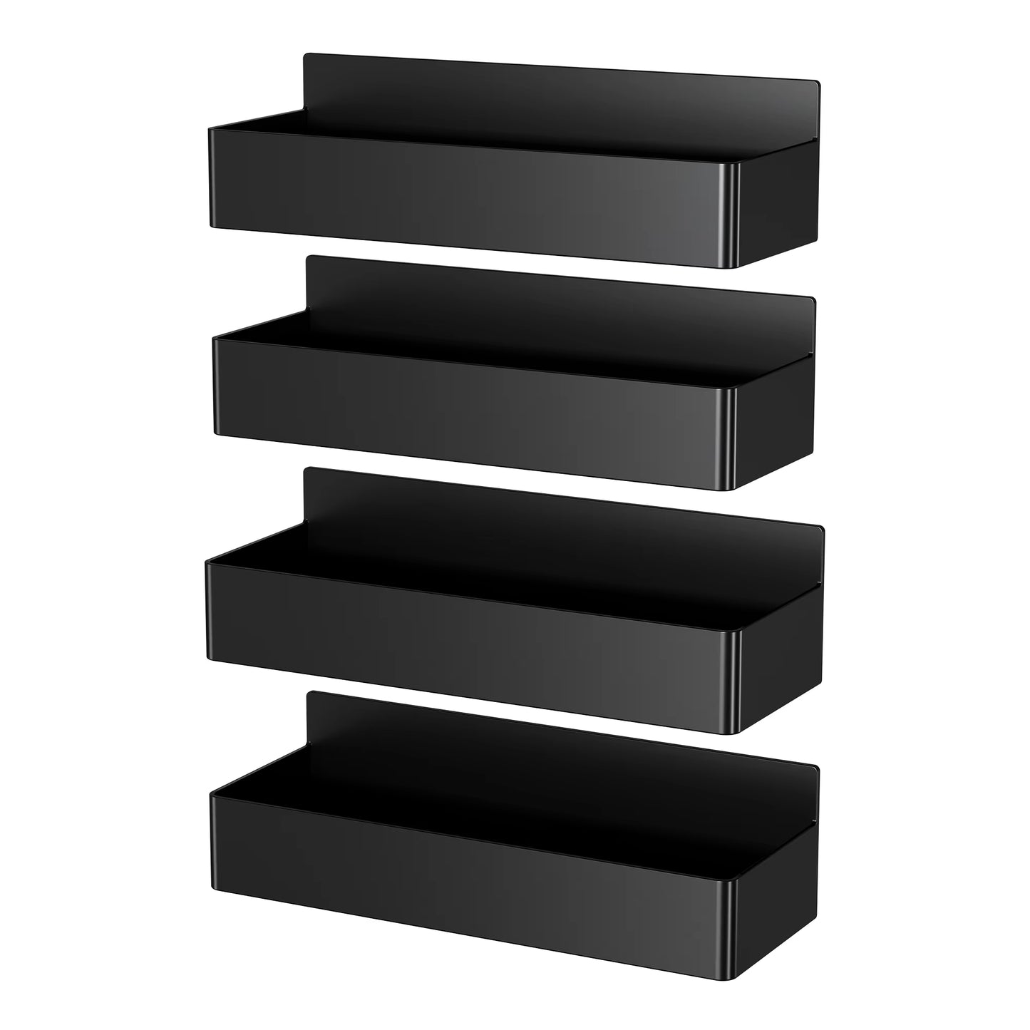 Magnetic Fridge Shelves Black White Spice Storage Rack Space Saving for Cabinet on the Side of Refrigerator Kitchen Organizer