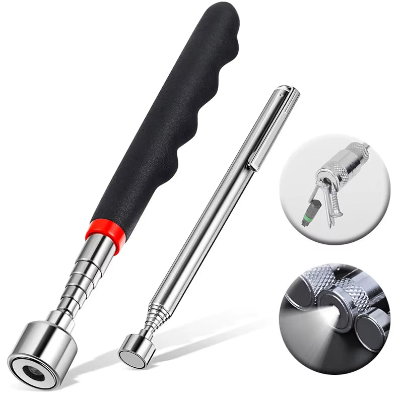 Magnetic Telescopic Pick-Up Tools Grip LED Light Adjustable Extendable Long Reach Pen Handy Tool for Picking up Screws Nuts Bolt