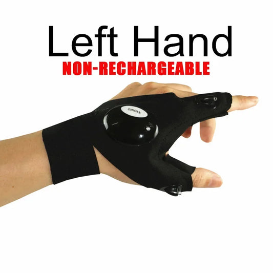 Fingerless LED Glove Flashlight Waterproof Gloves Torch Outdoor Gear Night Light Fishing Camping Hiking Survival Light Tool