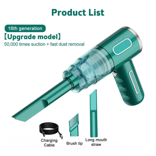 For Car Home Mini Vacuum Cleaner Sweeping Robot 14500Pa Automatic Car Auto Cordless Home Wireless Mini Portable