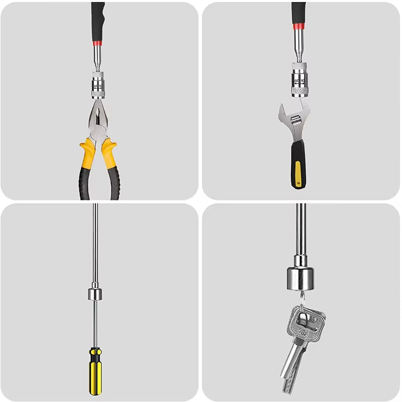 Magnetic Telescopic Pick-Up Tools Grip LED Light Adjustable Extendable Long Reach Pen Handy Tool for Picking up Screws Nuts Bolt